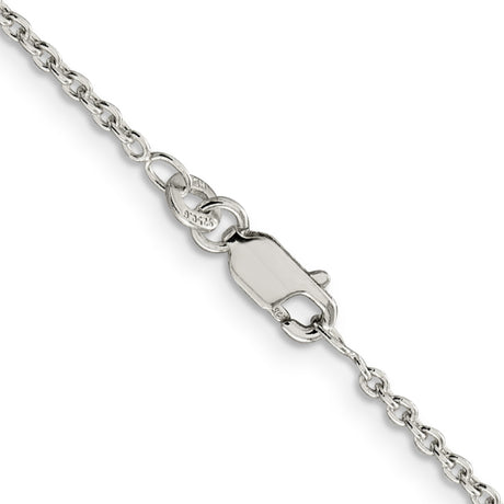 925 White Gold 1.95 mm Polished Chain Necklace, Solid alternate angle