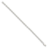 925 White Gold 4.5 mm Polished Chain Bracelet, Solid