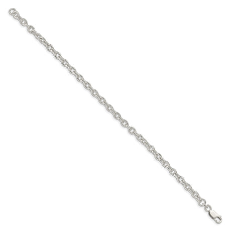 925 White Gold 4.5 mm Polished Chain Bracelet, Solid