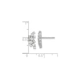 Sterling Silver Ear Climbers with Cubic Zirconia, Floral Cluster Stud Earrings for Women