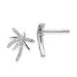 Sterling Silver Starfish Stud Earrings with Cubic Zirconia, Coastal Nautical Design