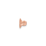 Sterling Silver Rose Gold Plated Stud Earrings with Cubic Zirconia, Three Prong Round Cut