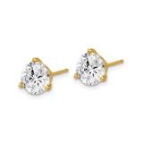 Sterling Silver Round CZ Stud Earrings Three-Prong