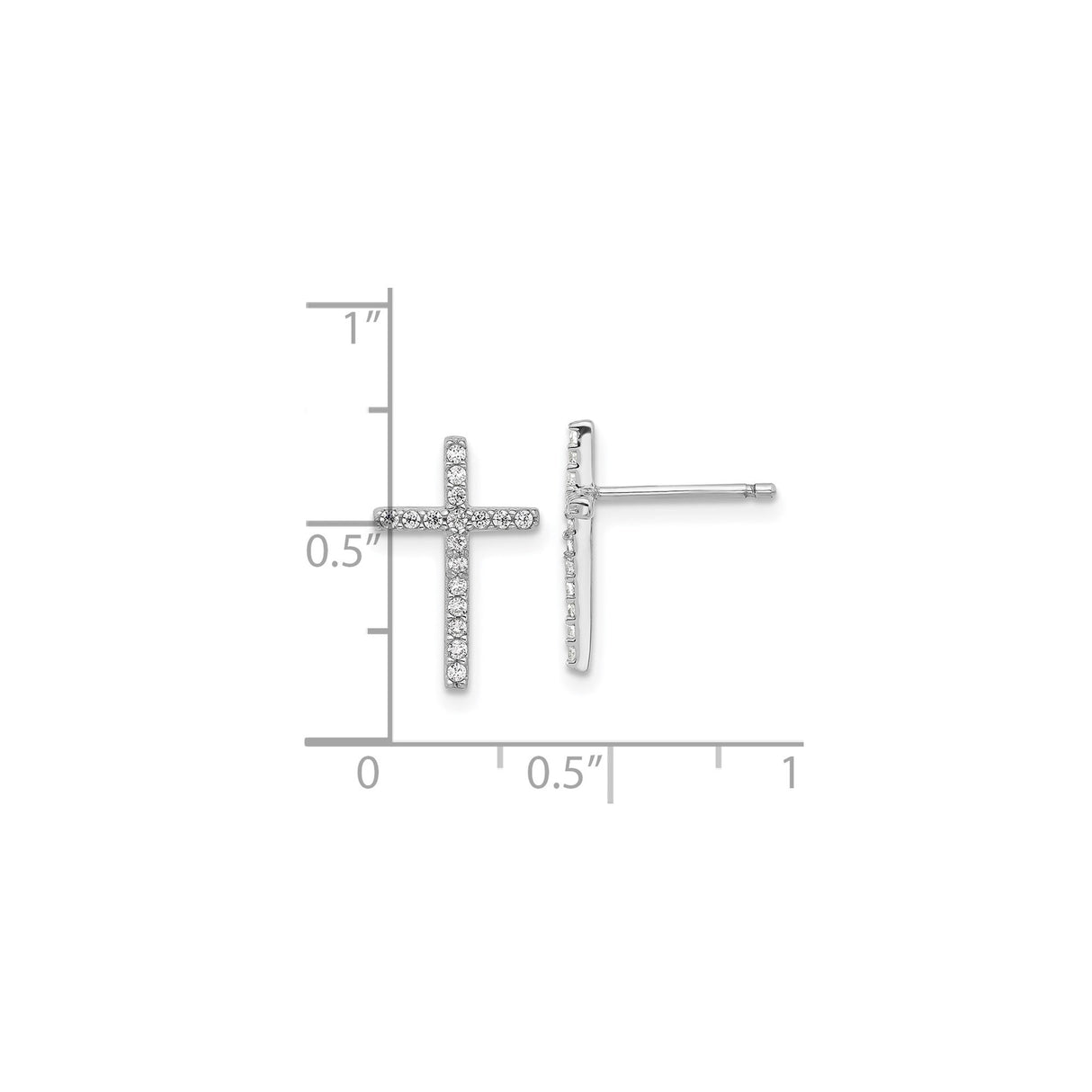 Sterling Silver Cross Pendant with Cubic Zirconia, Minimalist Faith Jewelry for Men and Women