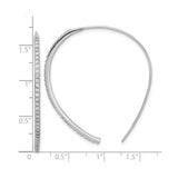 Sterling Silver Curved Hoop Earrings with Cubic Zirconia, Modern Threader Drop Design