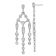 Sterling Silver Chandelier Earrings with Cascading Teardrop Cubic Zirconia, Formal Statement Style