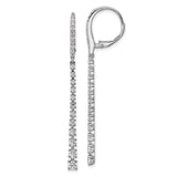 Sterling Silver Dangle Earrings with Cubic Zirconia, Linear Drop Tennis Style