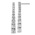 Sterling Silver Drop Earrings with Graduated Cubic Zirconia, Long Dangle Prong-Set Design