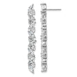 Sterling Silver Drop Earrings with Cubic Zirconia in Leaf-Inspired Design