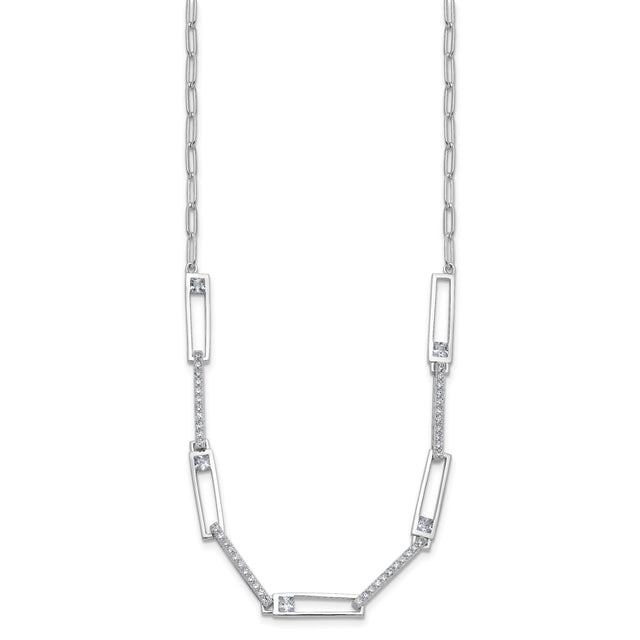 925 White Gold 2.8 mm Paperclip Chain Necklace, Polished