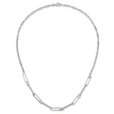 925 White Gold 2.8 mm Paperclip Chain Necklace, Polished alternate angle