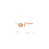 Sterling Silver Rose Gold Plated Stud Earrings with Cubic Zirconia Cluster Design