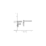 Sterling Silver Letter F Stud Earrings with Cubic Zirconia, Rhodium Plated Initial Design