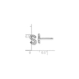 Sterling Silver Initial Stud Earrings with Cubic Zirconia, Letter S Design, Unisex Minimalist Style