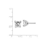 Sterling Silver Stud Earrings with Round-Cut Cubic Zirconia and Accent Stones, Lightweight Design