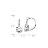Sterling Silver Leverback Earrings with Round Cut Cubic Zirconia and Pavé Accents