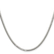 925 White Gold 2.9 mm Curb Chain Necklace, Polished