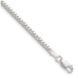 925 White Gold 2.9 mm Curb Chain Anklet, Polished shown for scale