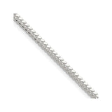 925 White Gold 2.9 mm Curb Chain Necklace, Polished detail view