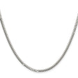 925 White Gold 2.9 mm Curb Chain Necklace, Polished