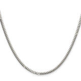 925 White Gold 2.9 mm Curb Chain Necklace, Polished