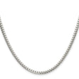 925 White Gold 3.4 mm Curb Chain Necklace, Polished