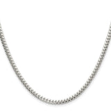 925 White Gold 3.4 mm Curb Chain Necklace, Polished