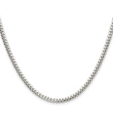 925 White Gold 3.4 mm Curb Chain Necklace, Polished