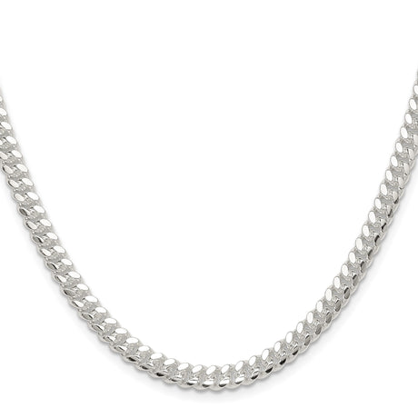925 White Gold 5.7 mm Curb Chain Necklace, Polished