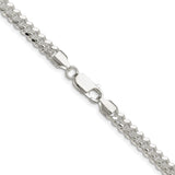 925 White Gold 5.7 mm Curb Chain Necklace, Polished alternate angle
