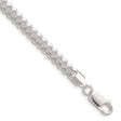 925 White Gold 5.7 mm Curb Chain Bracelet, Polished shown for scale