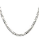 925 White Gold 5.7 mm Curb Chain Necklace, Polished