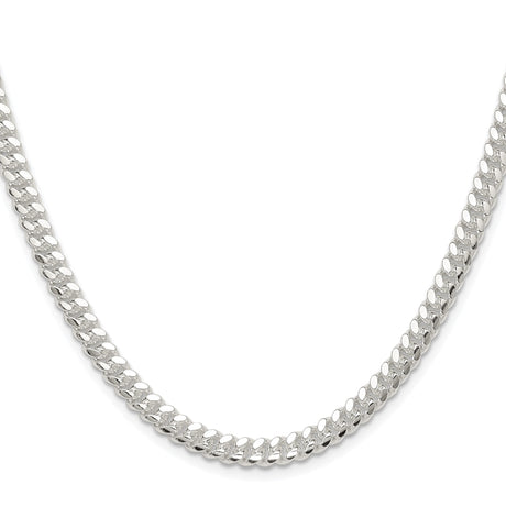925 White Gold 5.7 mm Curb Chain Necklace, Polished