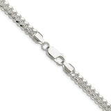 925 White Gold 5.7 mm Curb Chain Necklace, Polished alternate angle