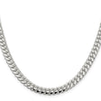 925 White Gold 6.4 mm Curb Chain Necklace, Polished