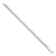 925 White Gold 6.4 mm Curb Chain Bracelet, Polished