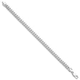 925 White Gold 6.4 mm Curb Chain Anklet, Polished
