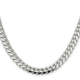 925 White Gold 7 mm Curb Chain Necklace, Polished