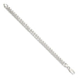 925 White Gold 7.8 mm Curb Chain Anklet, Polished