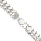 925 White Gold 10.7 mm Curb Chain Necklace, Polished alternate angle