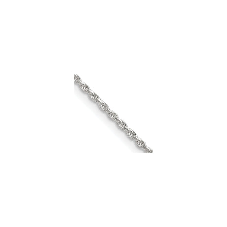 925 White Gold 1.5 mm Rope Chain Necklace, Polished alternate angle