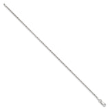 925 White Gold 1.7 mm Rope Chain Bracelet, Polished