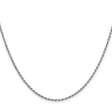 925 White Gold 1.7 mm Rope Chain Necklace, Polished