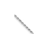 925 White Gold 1.7 mm Rope Chain Necklace, Polished alternate angle