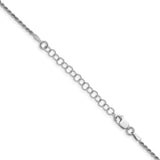 925 White Gold 1.7 mm Rope Chain Necklace, Polished detail view