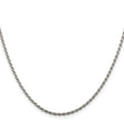 925 White Gold 1.85 mm Rope Chain Necklace, Polished
