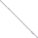 925 White Gold 1.85 mm Rope Chain Necklace, Polished detail view
