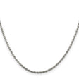 925 White Gold 1.85 mm Rope Chain Necklace, Polished