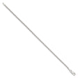 925 White Gold 2.25 mm Rope Chain Anklet, Polished