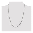 925 White Gold 2.25 mm Rope Chain Necklace, Polished